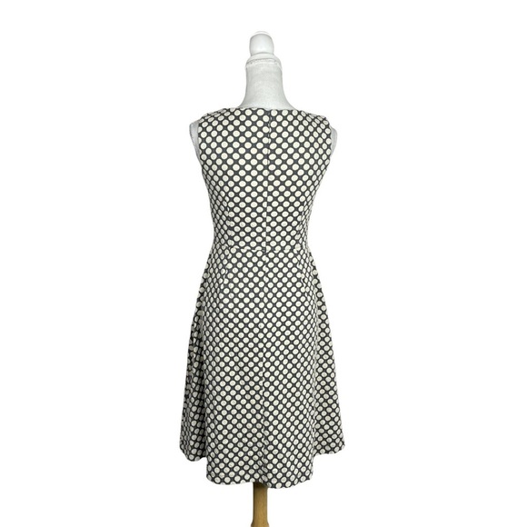 Talbots Grey & Cream Brocade Polka Dot Fit & Flare Dress Classic Versatile - Picture 6 of 9